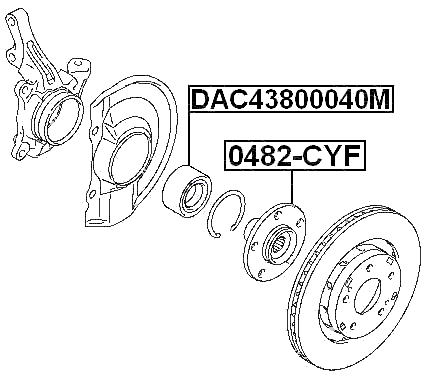 DAC43800040M - FRONT WHEEL BEARING 43X80X40