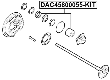 DAC45800055-KIT - REPAIR KIT, ROLLER BEARING REAR AXLE SHAFT 45X80X55