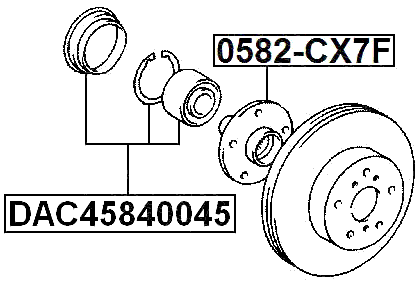 DAC45840045 - FRONT WHEEL BEARING REPAIR KIT 45X84X45