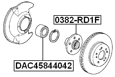 DAC45844042 - FRONT WHEEL BEARING 45X84X40X42
