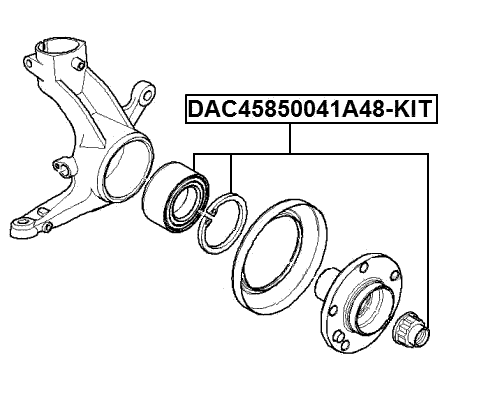 DAC45850041A48-KIT - FRONT WHEEL BEARING REPAIR KIT 45X85X41