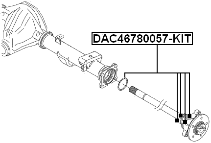 DAC46780057-KIT - REAR WHEEL BEARING REPAIR KIT 46X78X57