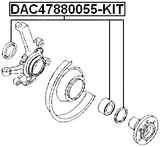 DAC47880055-KIT - FRONT WHEEL BEARING 47X88X55