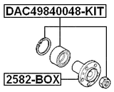 DAC49840048-KIT - FRONT WHEEL BEARING REPAIR KIT 49X84X48