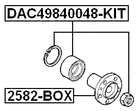 DAC49840048-KIT - FRONT WHEEL BEARING REPAIR KIT 49X84X48