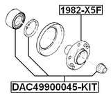 DAC49900045-KIT - FRONT WHEEL BEARING 49X90X45