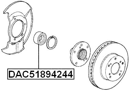 DAC51894244 - FRONT WHEEL BEARING 51X89X42X44