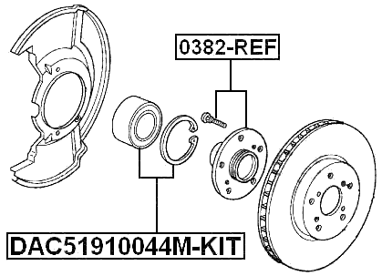 DAC51910044M-KIT - FRONT WHEEL BEARING 51X91X44