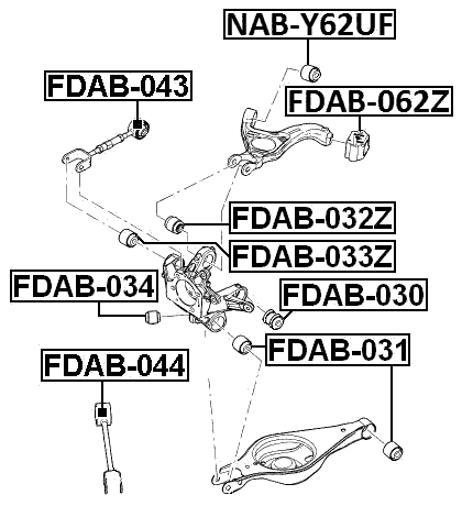 FDAB-062Z - REAR BUSHING, REAR UPPER CONTROL ARM