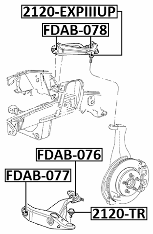 FDAB-076 - REAR BUSHING, FRONT LOWER CONTROL ARM