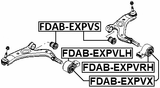 FDAB-EXPVX - REAR BUSHING WITHOUT BRACKET, FRONT CONTROL ARM (HYDRO)