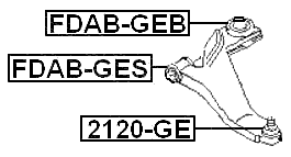 FDAB-GEB - REAR BUSHING, FRONT CONTROL ARM (HYDRO)