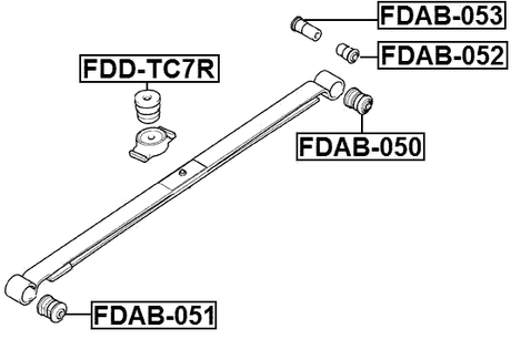FDD-TC7R - REAR LEAF SPRING RUBBER BUFFER