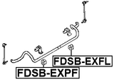 FDSB-EXFL - FRONT STABILIZER BAR BUSH LEFT D37