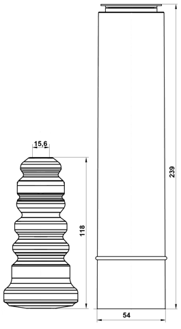 FDSHB-FOCIIR-KIT - BOOT WITH JOUNCE BUMPER REAR SHOCK ABSORBER KIT