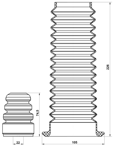 FDSHB-FSTVIIF-KIT - BOOT WITH JOUNCE BUMPER FRONT SHOCK ABSORBER KIT
