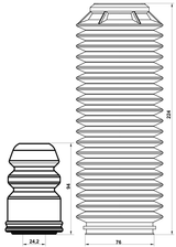 FDSHB-TRVIF-KIT - BOOT WITH JOUNCE BUMPER FRONT SHOCK ABSORBER KIT