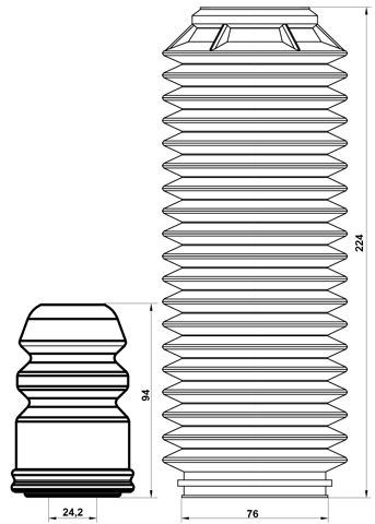 FDSHB-TRVIF-KIT - BOOT WITH JOUNCE BUMPER FRONT SHOCK ABSORBER KIT
