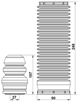 FDSHB-TRVIIF-KIT - BOOT WITH JOUNCE BUMPER FRONT SHOCK ABSORBER KIT