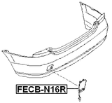 FECB-N16R - TOW HOOK FLAP, REAR BUMPER