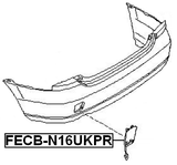FECB-N16UKPR - TOW HOOK FLAP, REAR BUMPER