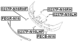 FECB-N16 - TOW HOOK FLAP, FRONT BUMPER