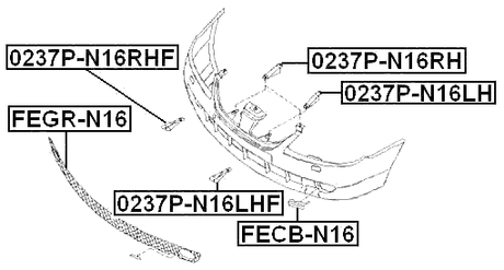 FECB-N16 - TOW HOOK FLAP, FRONT BUMPER
