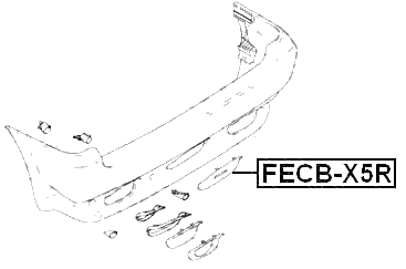 FECB-X5R - TOW HOOK FLAP, REAR BUMPER