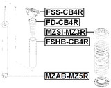 FSS-CB4R - REAR SHOCK ABSORBER MOUNTING