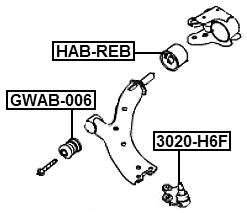 GWAB-006 - FRONT BUSHING, FRONT CONTROL ARM
