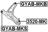 GYAB-MKS - FRONT BUSHING, FRONT CONTROL ARM