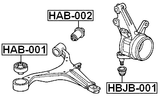 HAB-002 - REAR BUSHING, FRONT CONTROL ARM