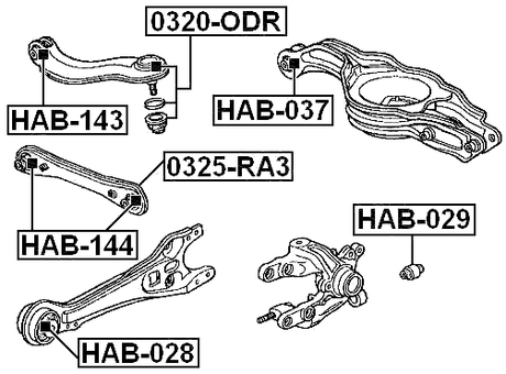 HAB-028 - BUSHING, REAR TRAILING ARM