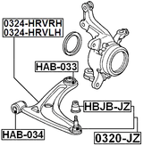 HAB-034 - FRONT BUSHING, FRONT CONTROL ARM