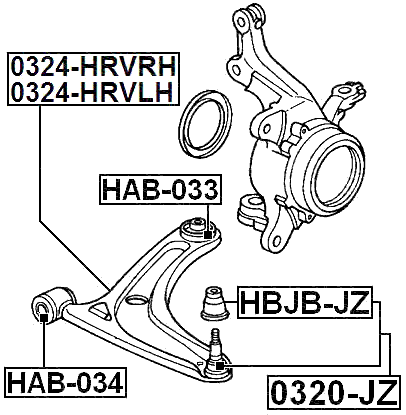 HAB-034 - FRONT BUSHING, FRONT CONTROL ARM