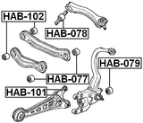 HAB-077 - REAR TRANSVERSE ROD BUSHING