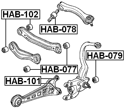 HAB-077 - REAR TRANSVERSE ROD BUSHING