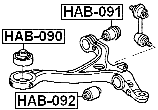 HAB-092 - BUSHING, FRONT CONTROL ARM UNDER SHOCK ABSORBER