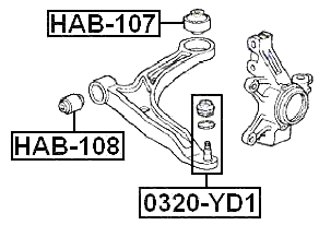 HAB-107 - REAR BUSHING, FRONT CONTROL ARM