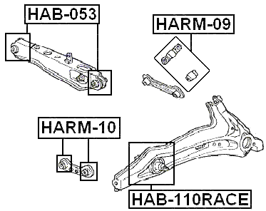 HAB-110RACE - REAR ARM BUSHING