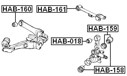 HAB-161 - BUSHING, REAR UPPER CONTROL ARM