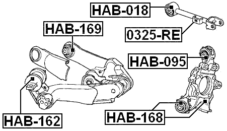 HAB-162 - REAR ARM BUSHING KIT