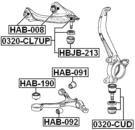 HAB-190 - BUSHING, FRONT LOWER CONTROL ARM