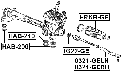 HAB-210 - STEERING RACK BUSHING