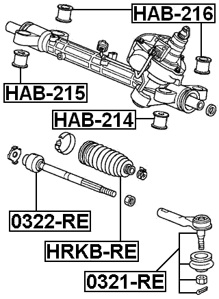 HAB-215 - STEERING RACK BUSHING