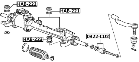HAB-222 - STEERING RACK BUSHING