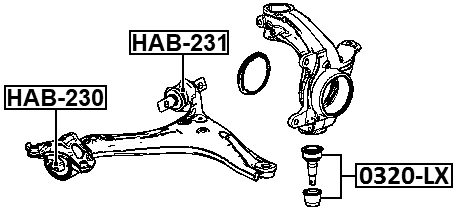 HAB-230 - FRONT ARM BUSHING (HYDRO)