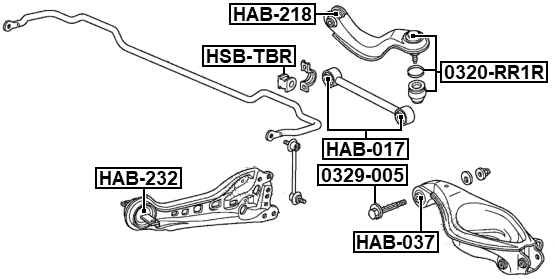 HAB-232 - BUSHING, REAR TRAILING ARM