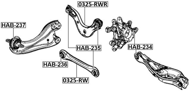 HAB-237 - BUSHING, REAR TRAILING ARM