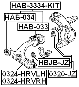 HAB-3334-KIT - FRONT ARM BUSHING KIT